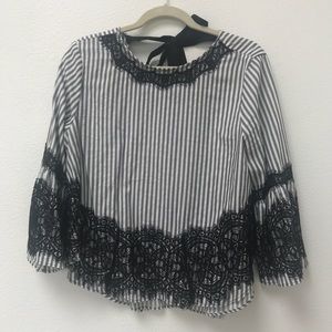 Zara stripe and lace top